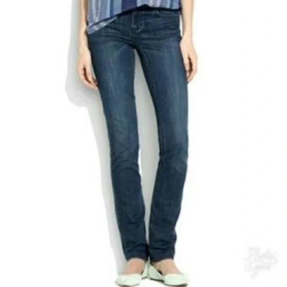 Madewell Rail Straight Jeans Blue Stretch Denim Size 28x34 - Picture 1 of 6